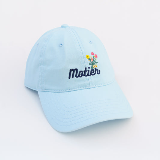 Floral Embroidery Dad Hat (Baby Blue)