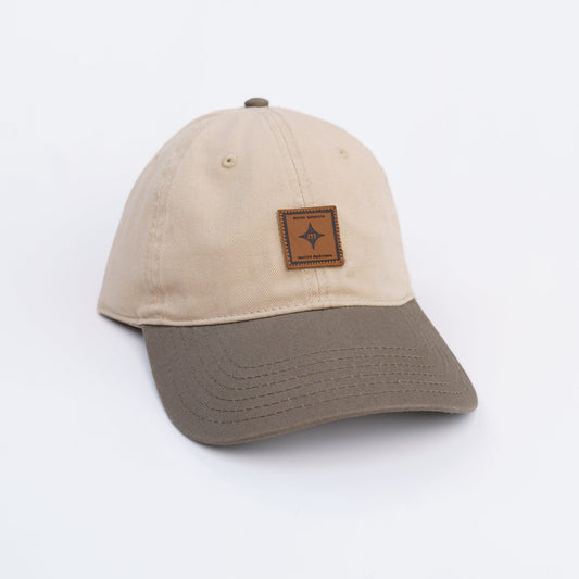 Classic Leather Patch Dad Hat (Tan/Sage)
