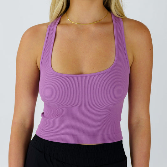 Ribbed Seamless Racer Tank (Willow)