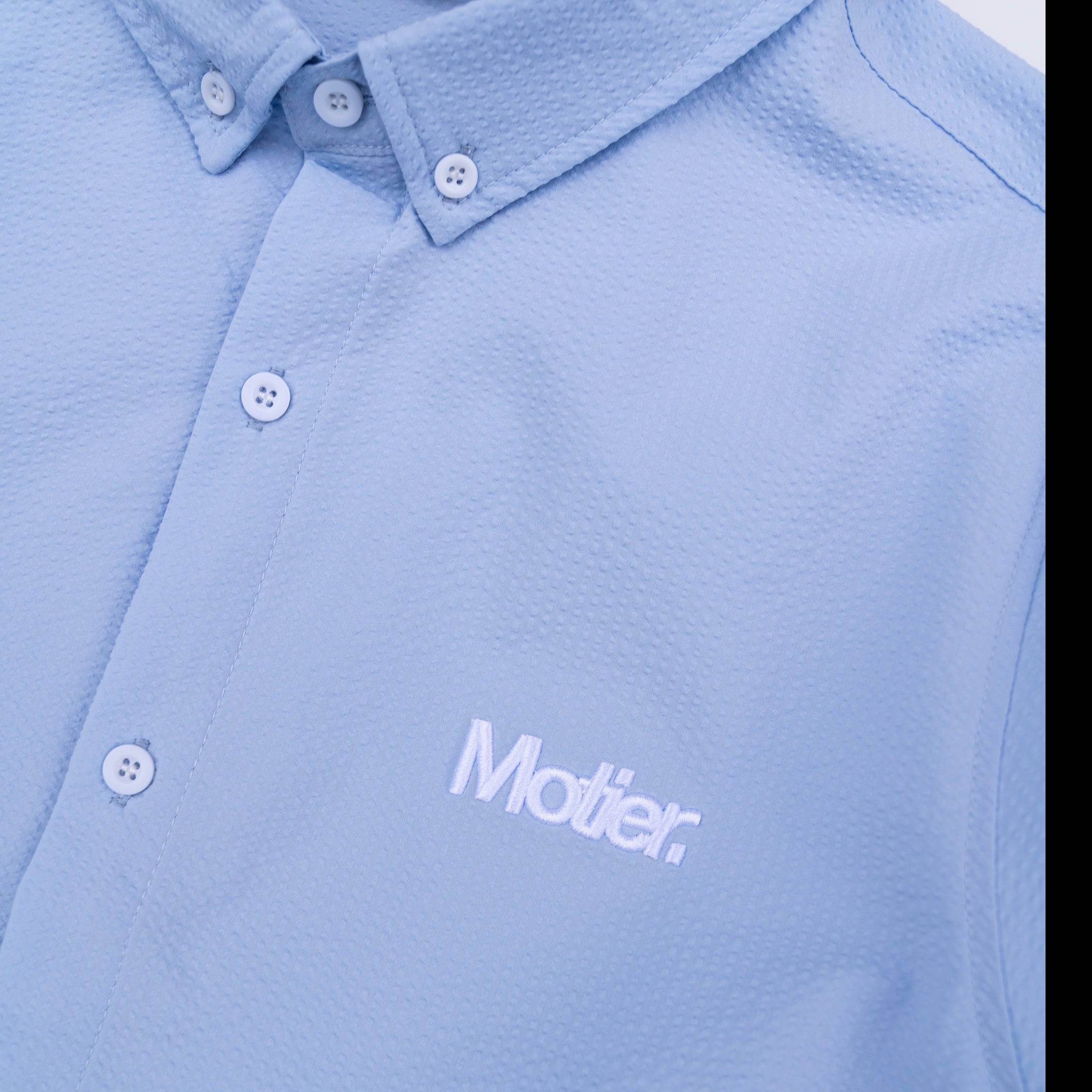 The Winston Seersucker Button Down (Baby Blue) - Motier Lafayette