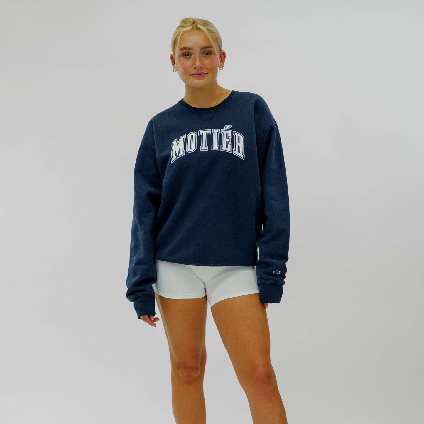 The Pinstripe University Garment Dyed Crewneck (Navy)