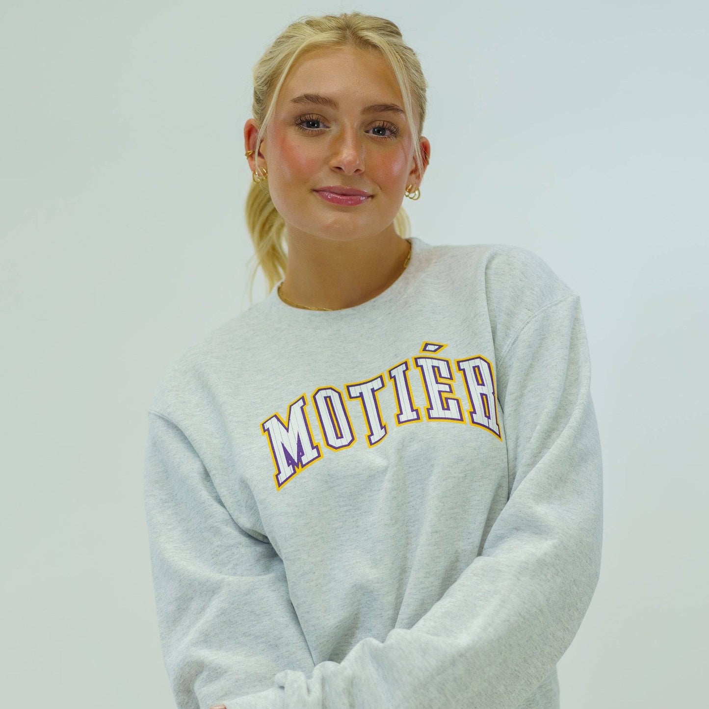 The Pinstripe University Crewneck (Silver Grey)