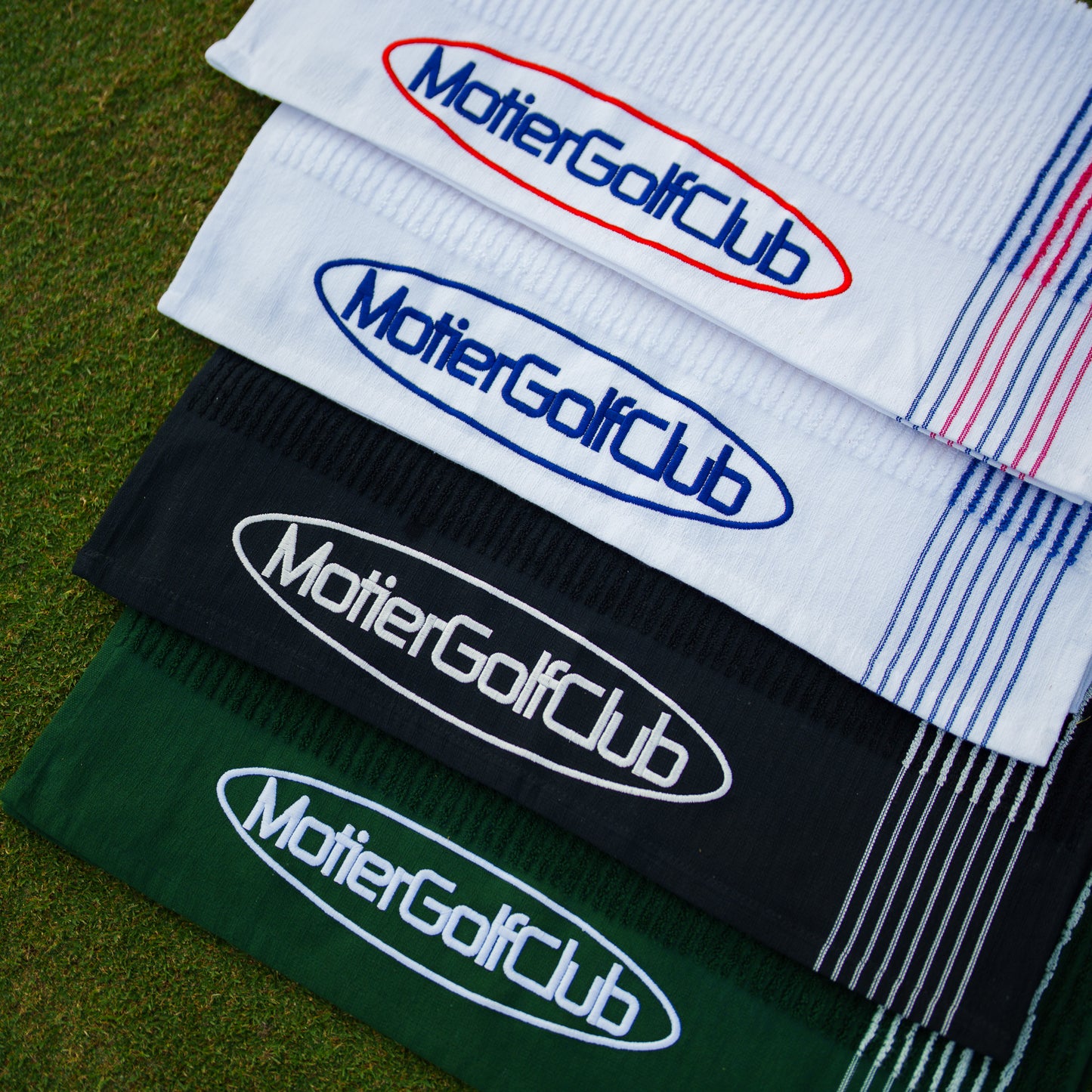 Motier Golf Club Caddy Towel (White/Navy)