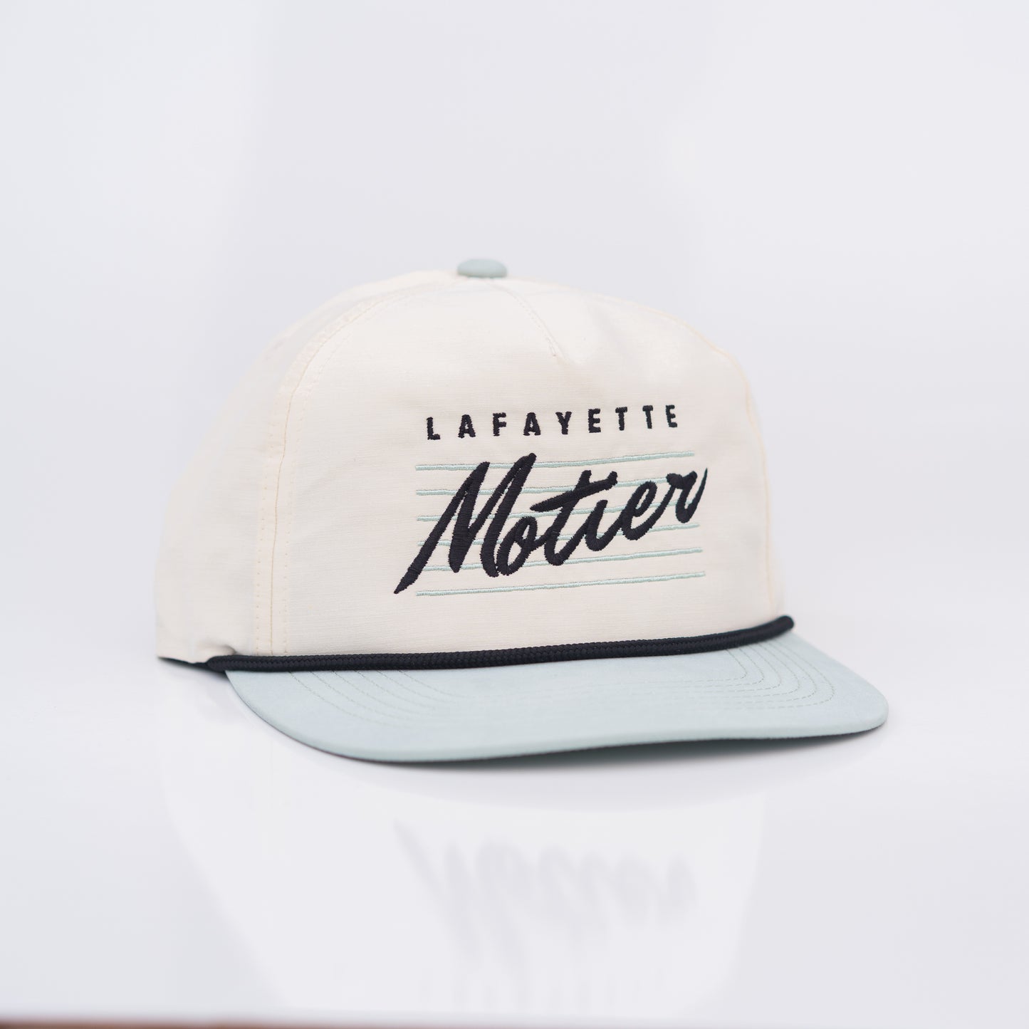 Retro Lafayette Roped Snapback (Off-White/Mint/Black) - Motier Lafayette