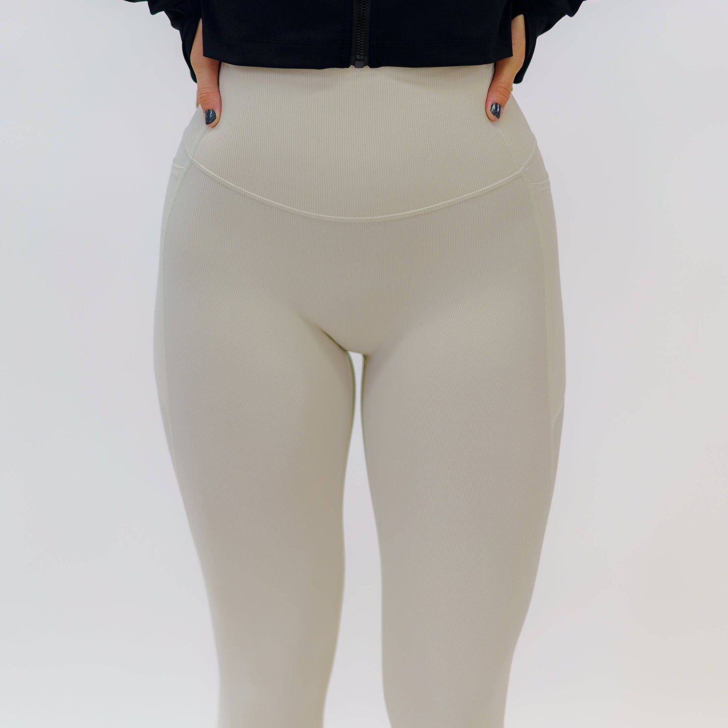 Ribbed Contour Highwaist Leggings (Ivory)