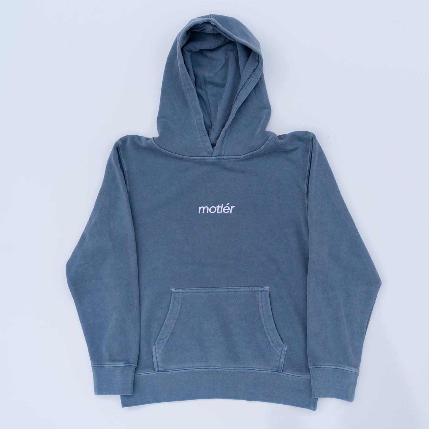 The Motier Youth Classic Embroidery Hoodie (Slate Blue)