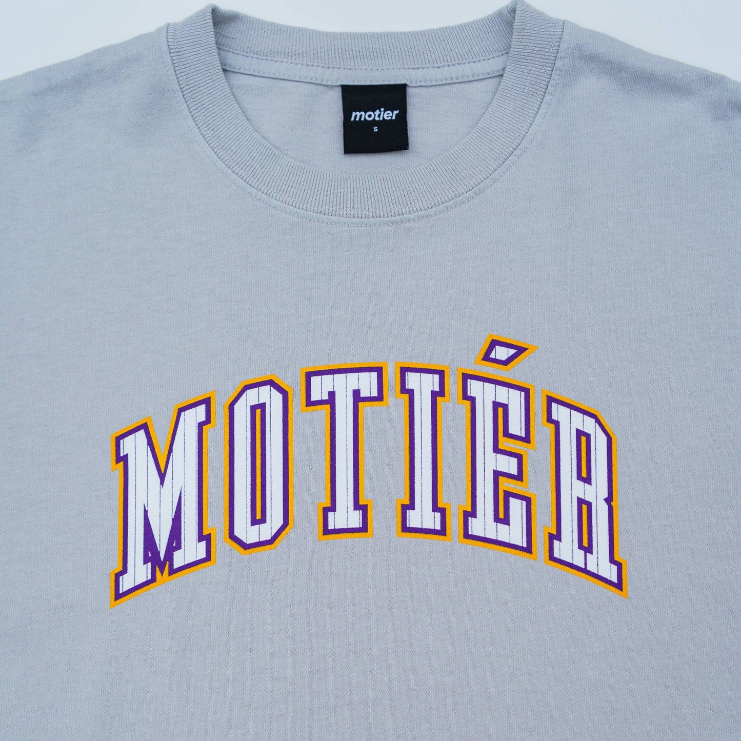 The Pinstripe University Luxe Tee (Lt. Grey)