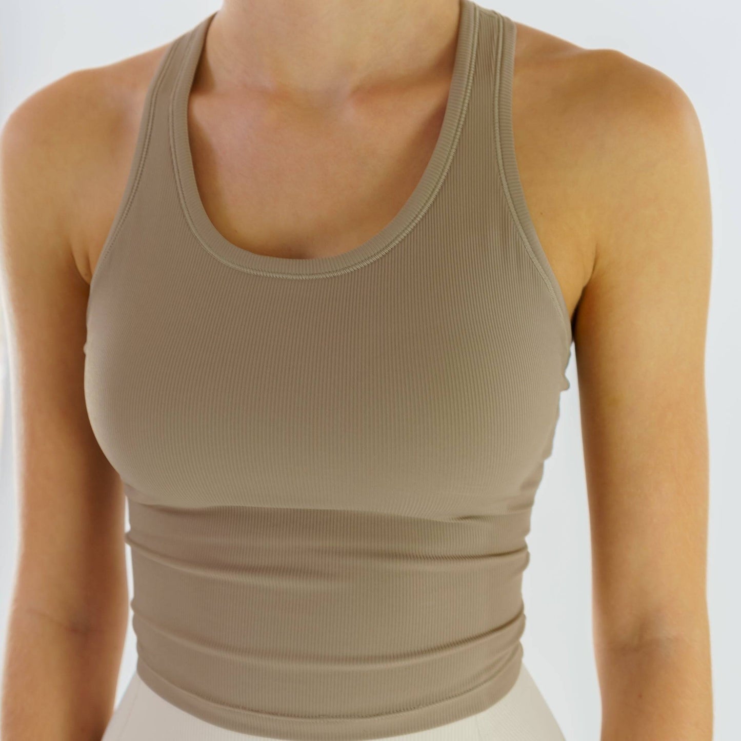 Molded Ribbed Racerback Tank (Brushed Nickel)