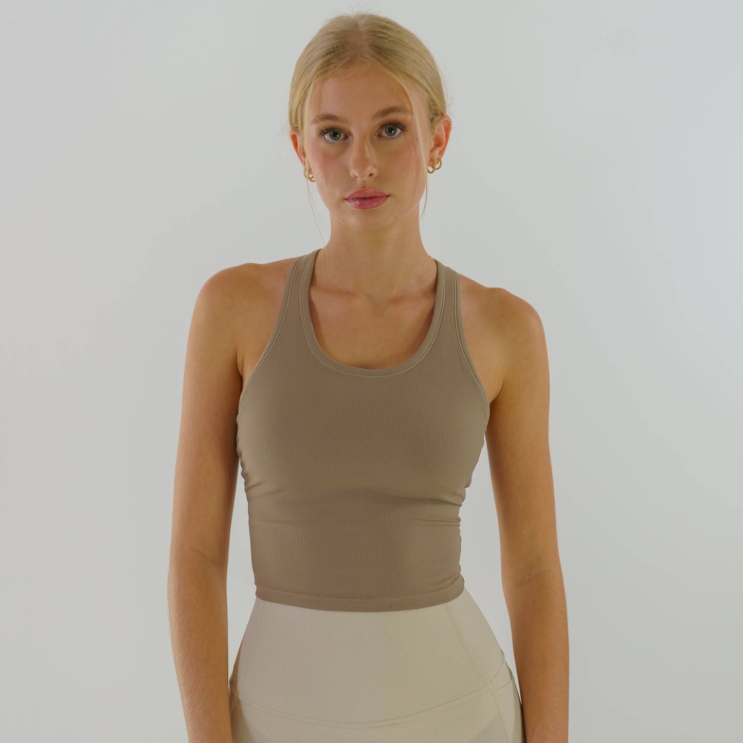 Molded Ribbed Racerback Tank (Brushed Nickel)