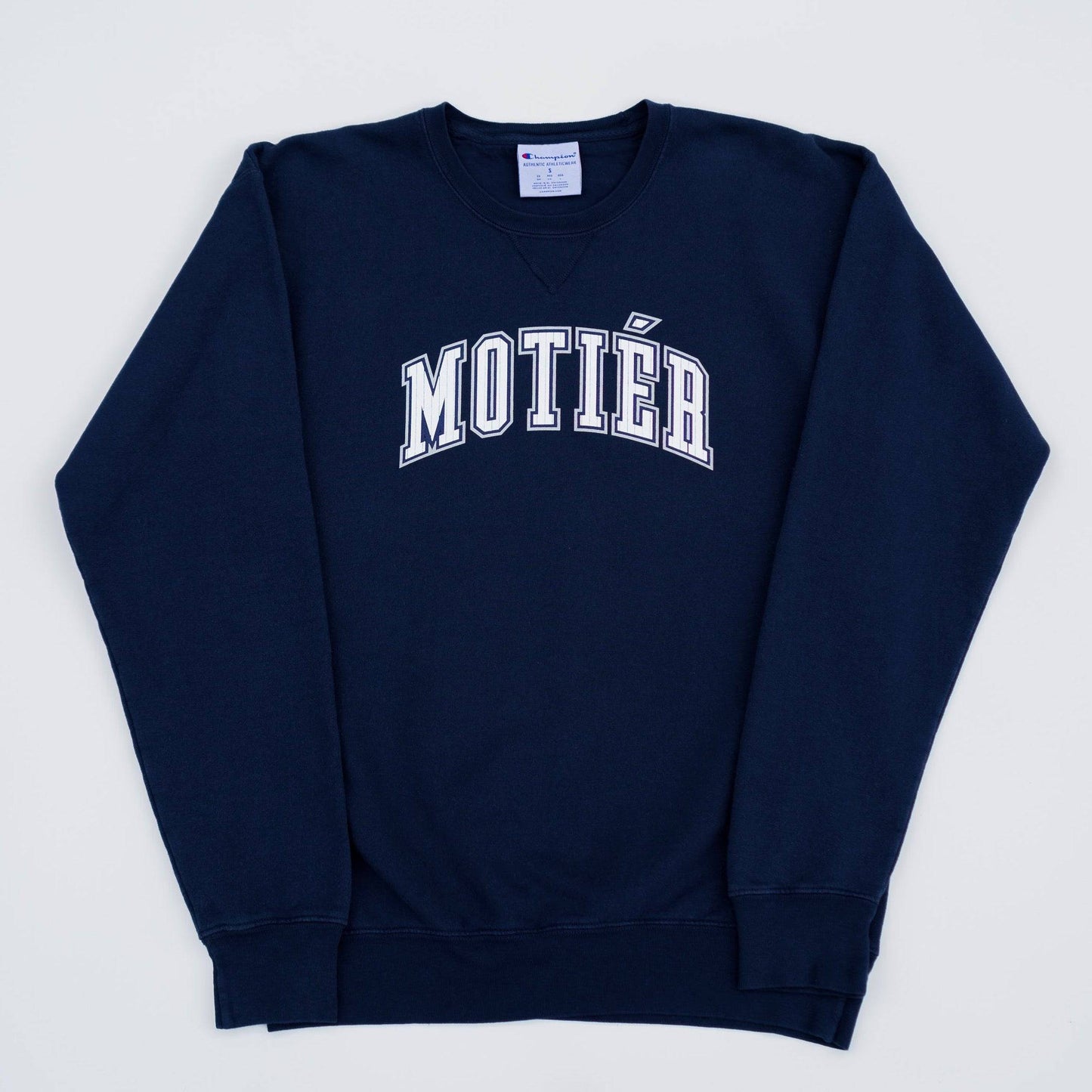 The Pinstripe University Garment Dyed Crewneck (Navy)