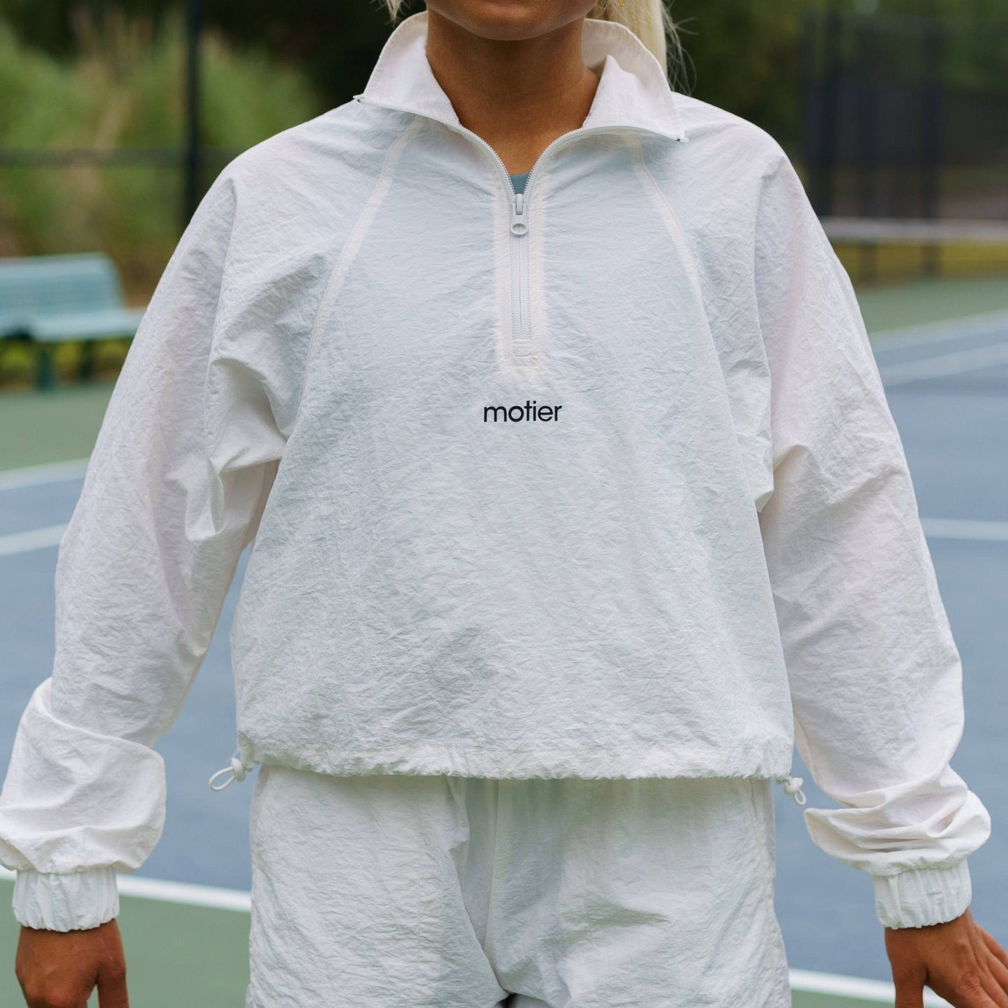Nyx Wrinkle Nylon Half Zip (White)