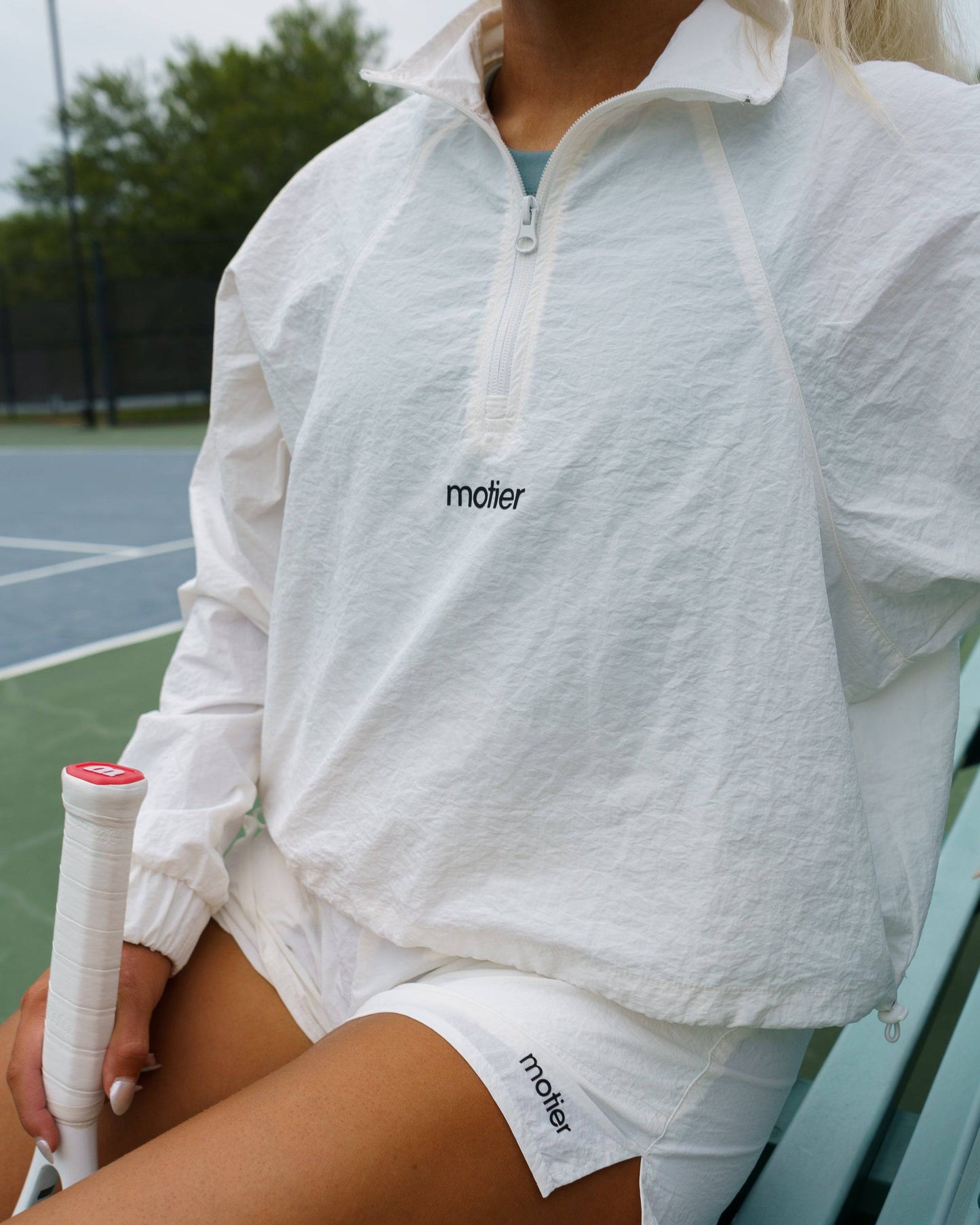 Nyx Wrinkle Nylon Half Zip (White)