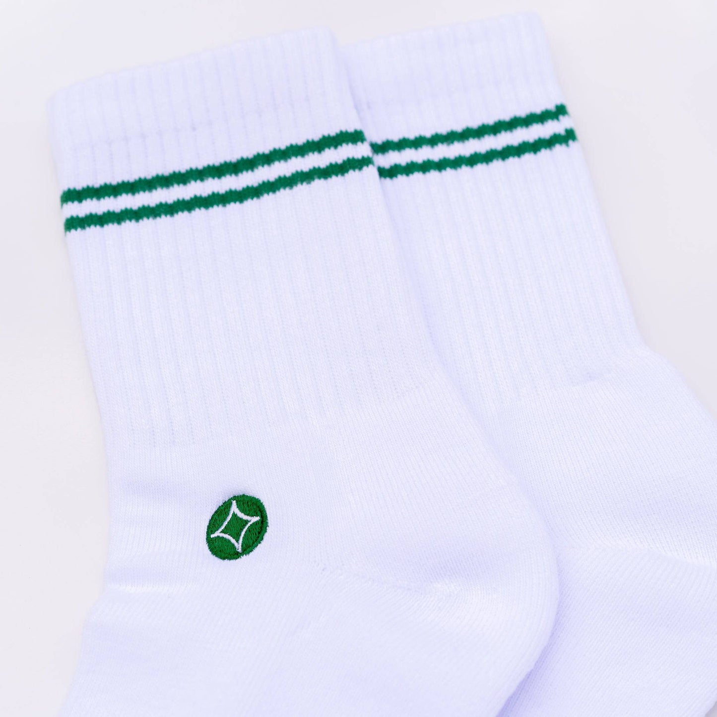 Quarter Striped Socks (White/Green)