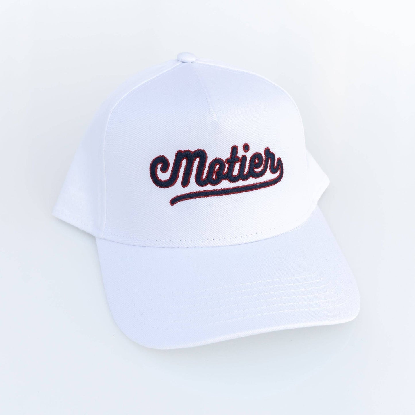 The Summer Script Retro Snapback (White/Red/Navy)