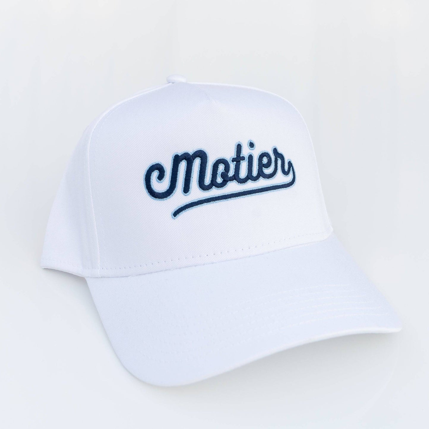 The Summer Script Retro Snapback (White/Baby Blue)