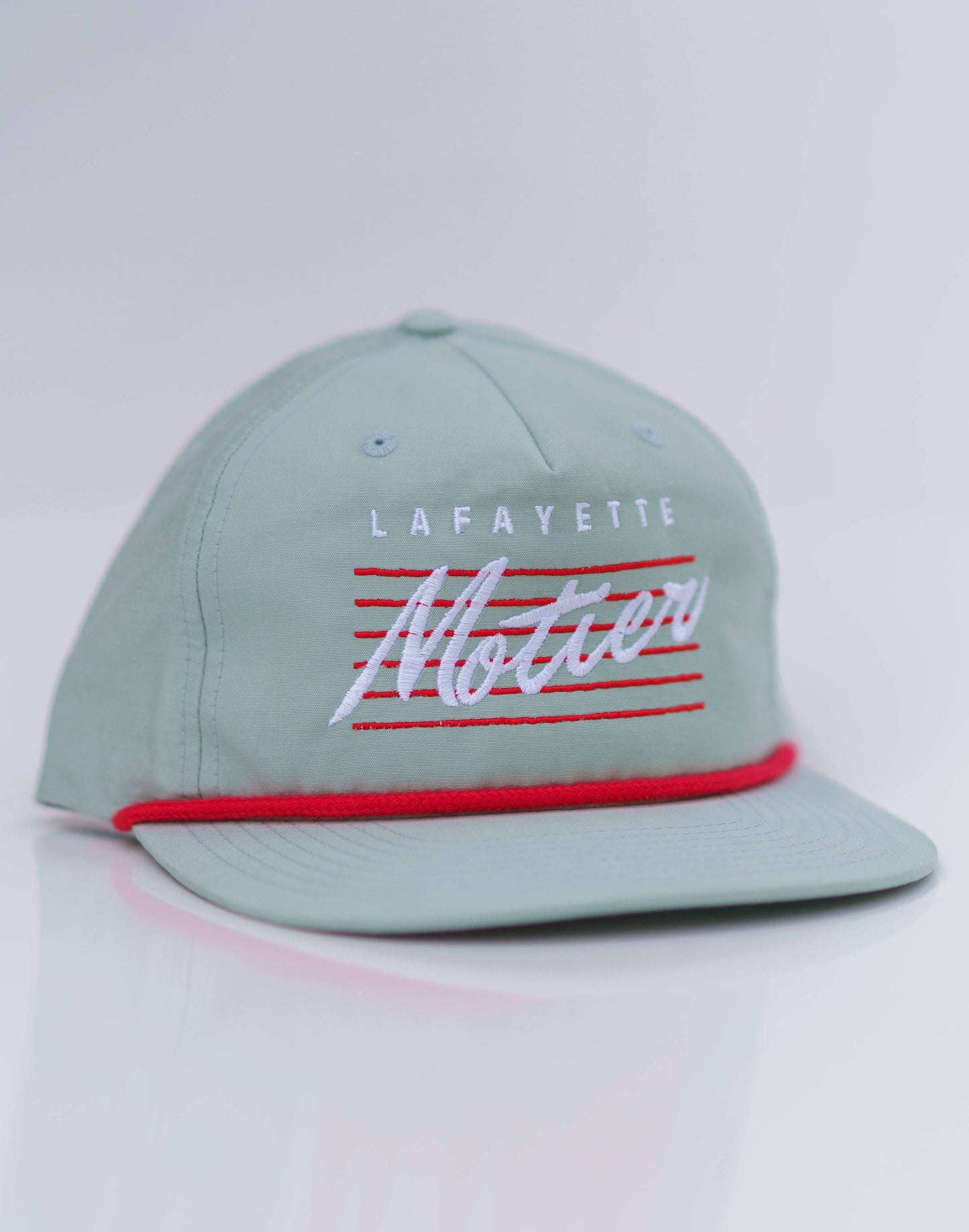 Retro Lafayette Roped Snapback (Seafoam/Red)