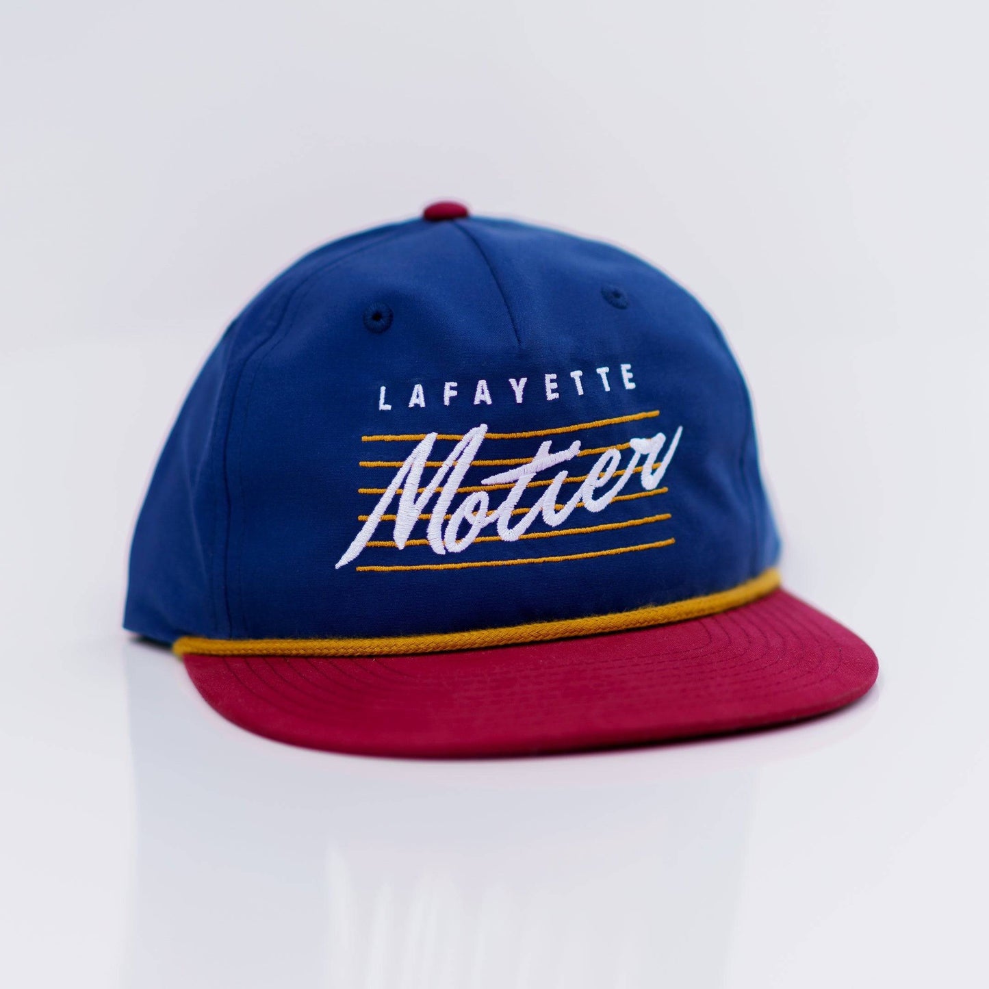 Retro Lafayette Roped Snapback (Navy/Maroon/Gold)