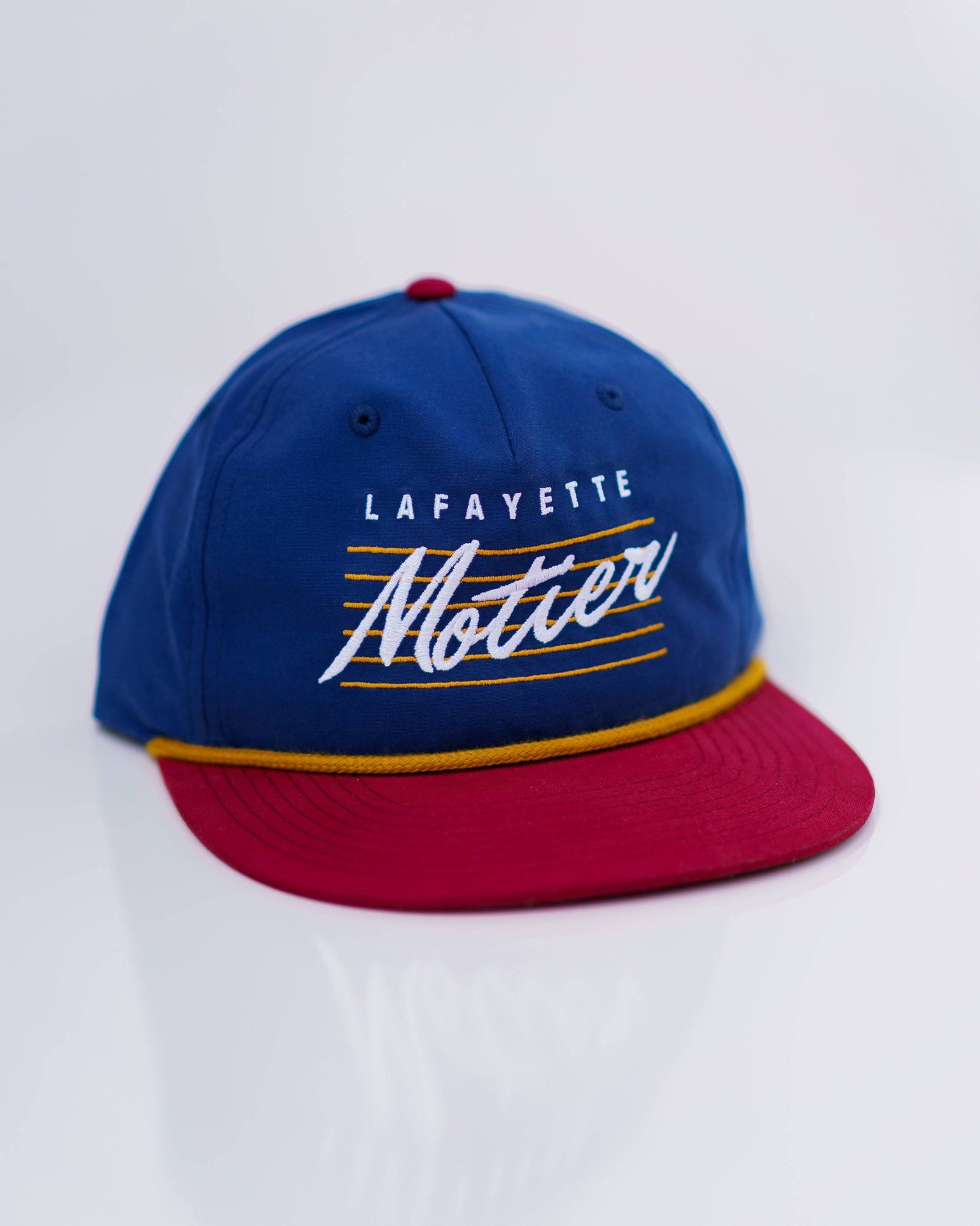 Retro Lafayette Roped Snapback (Navy/Maroon/Gold)