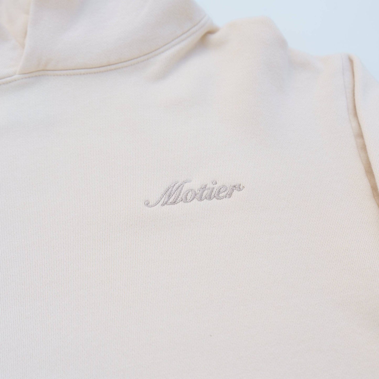 Motier Script Luxe Hoodie (White Sand)