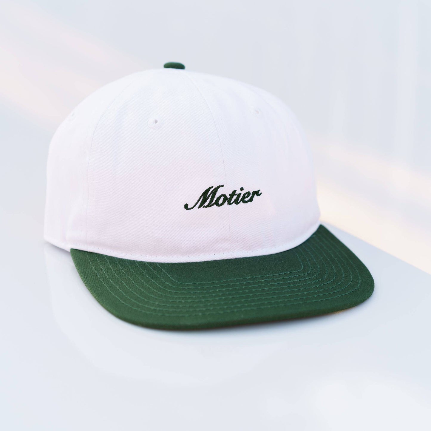 Two-Tone Script Strapback (White/Green)