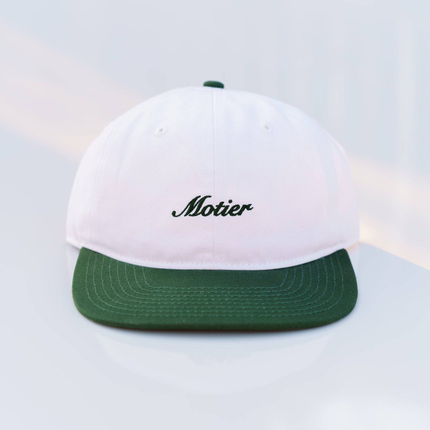 Two-Tone Script Strapback (White/Green)