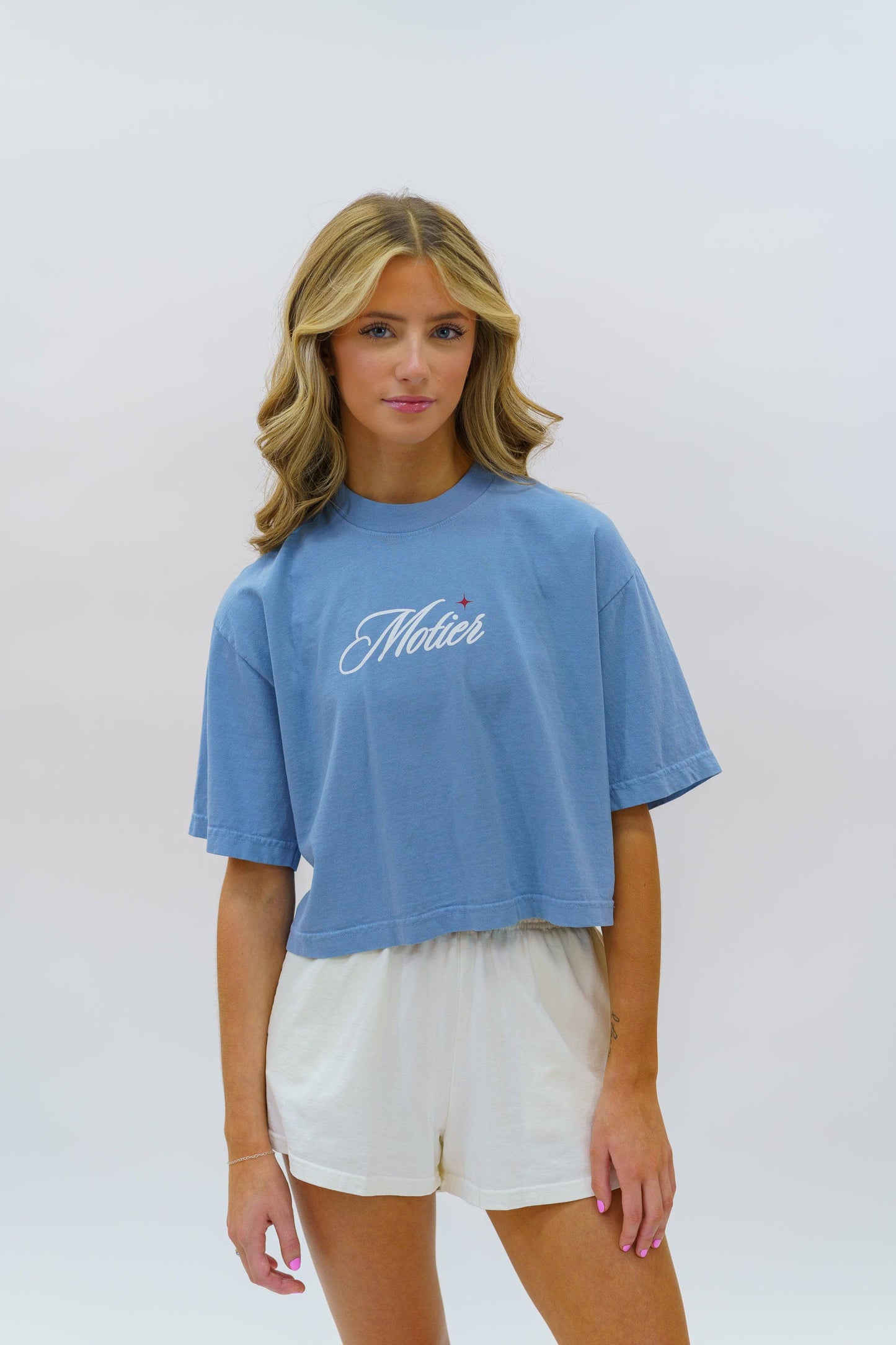 The Ultra Logo Luxe Crop (Slate Blue)