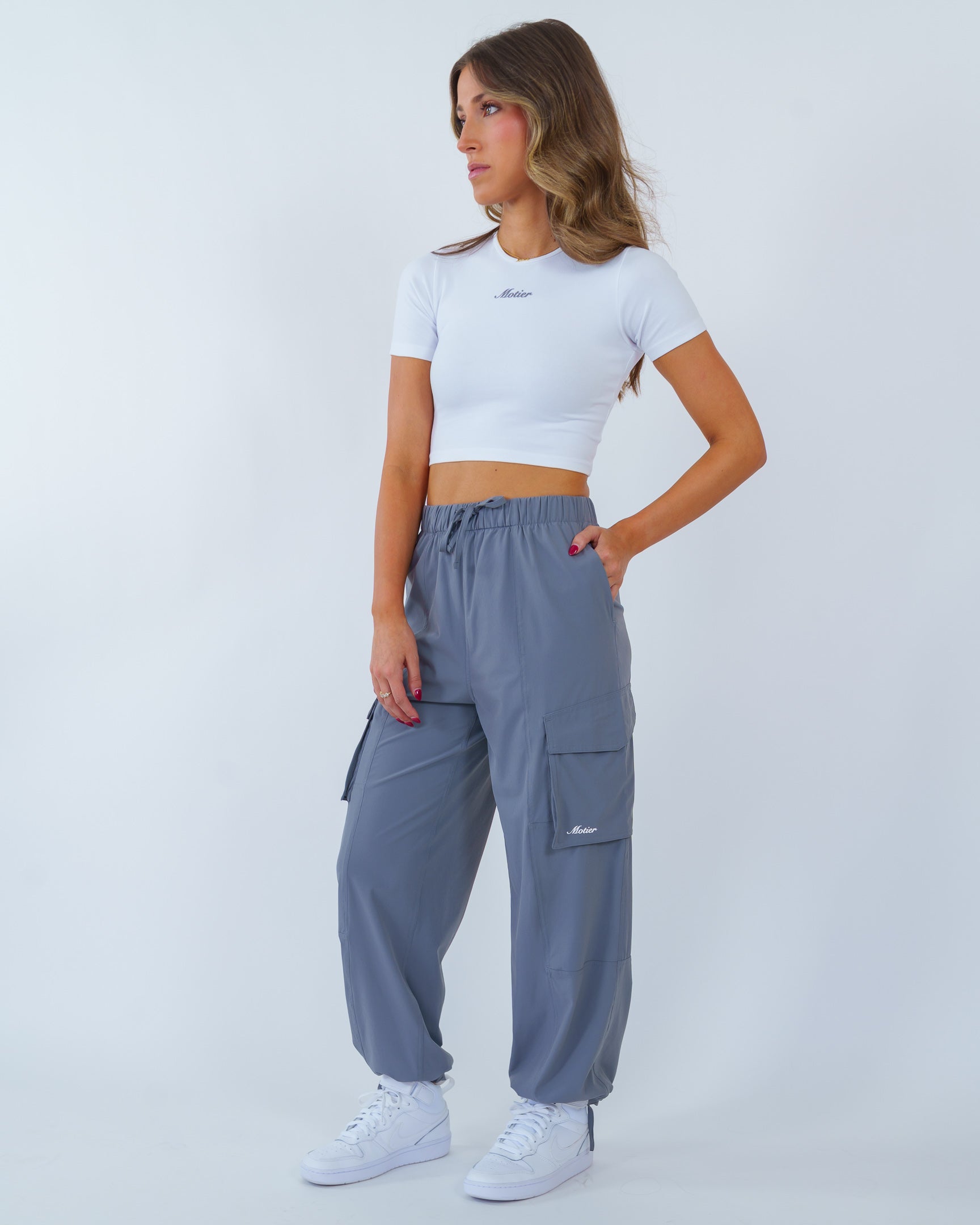Motier Wide Leg Cargo Pant (Grey)