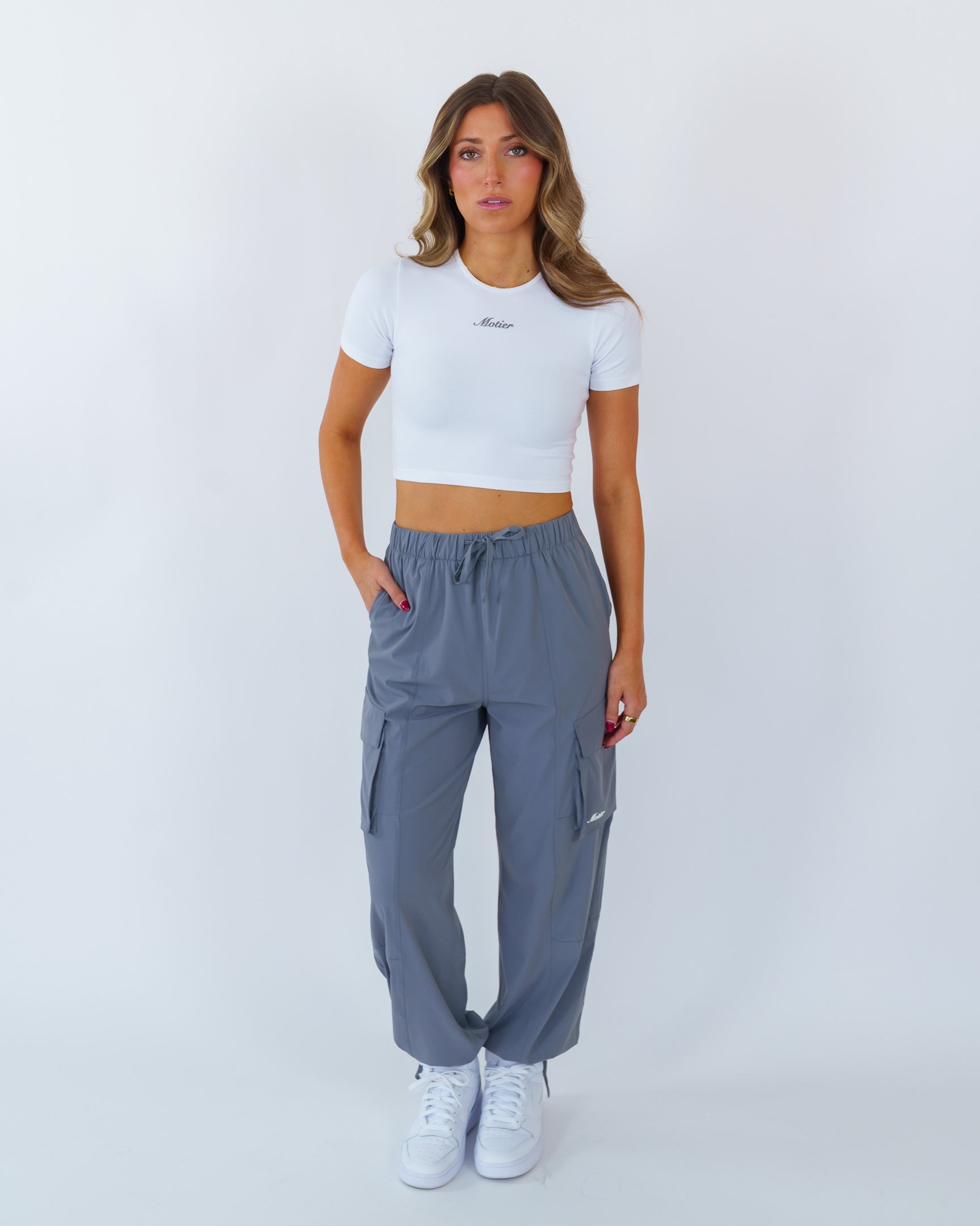 Motier Wide Leg Cargo Pant (Grey)