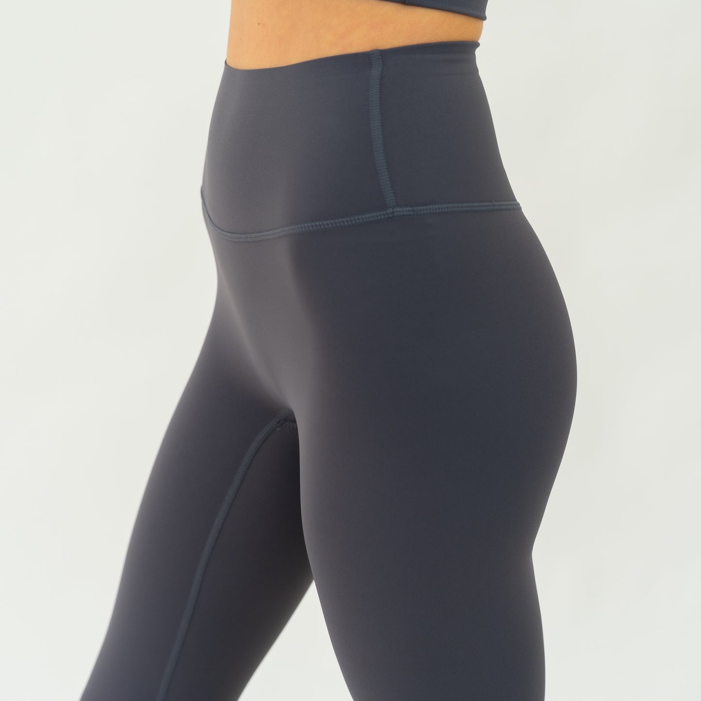 Lycra Seamless Highwaist Leggings (Ash) - Motier Lafayette