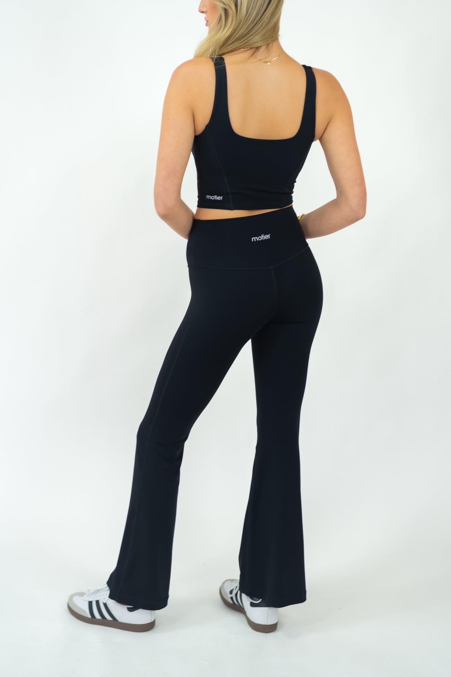 Amora High Waist Sculpting Flare Yoga Pants (Black) - Motier Lafayette