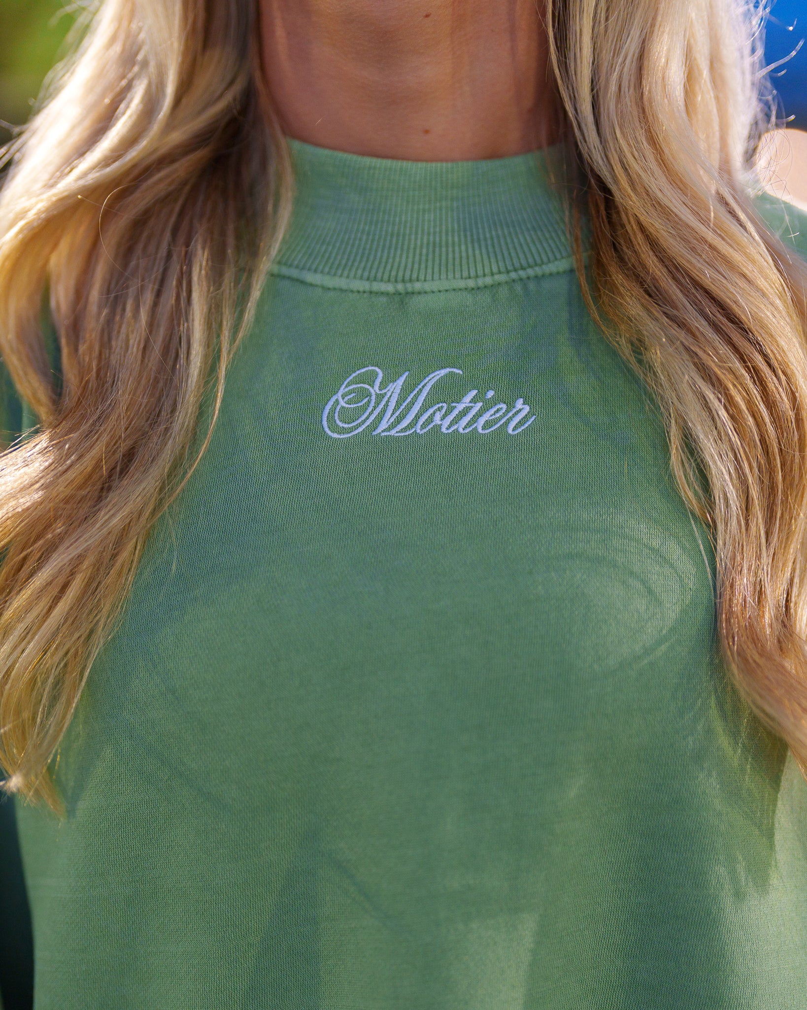 The Grand Script Mock Crewneck (Mint) - Motier Lafayette