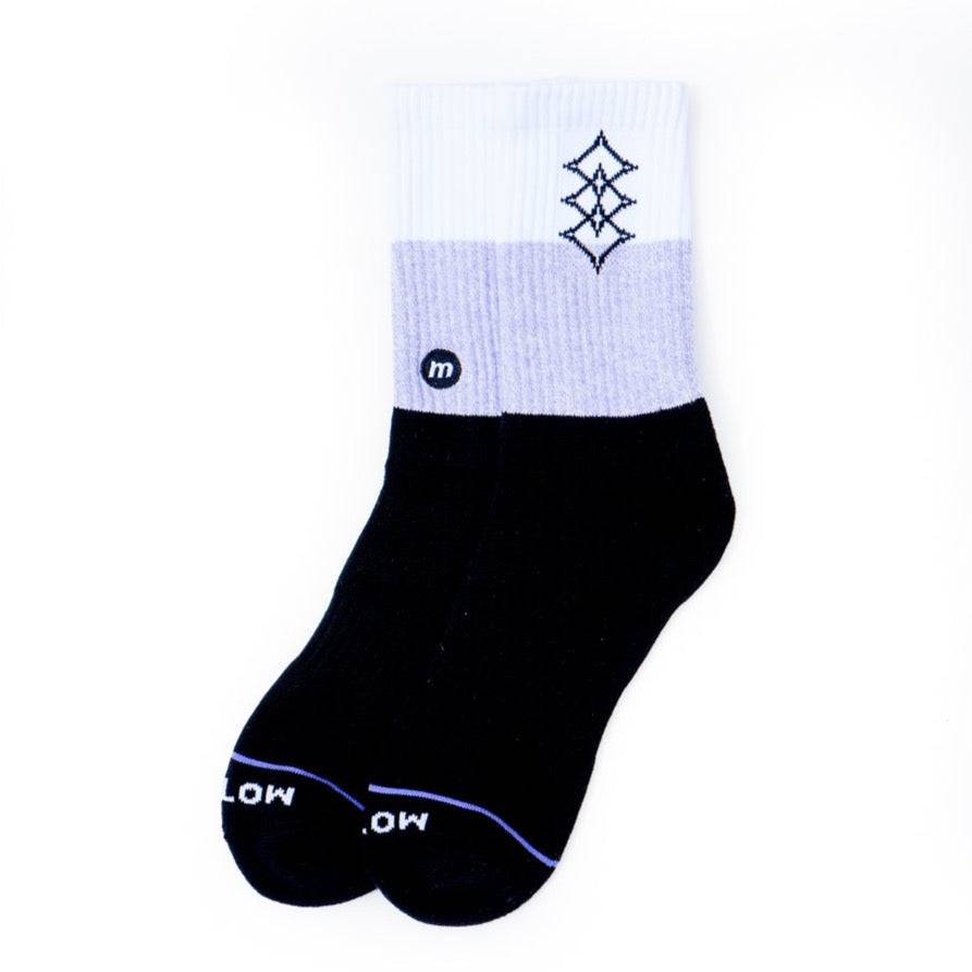 Tri-Blend 3 Star Socks (Black/Purple)