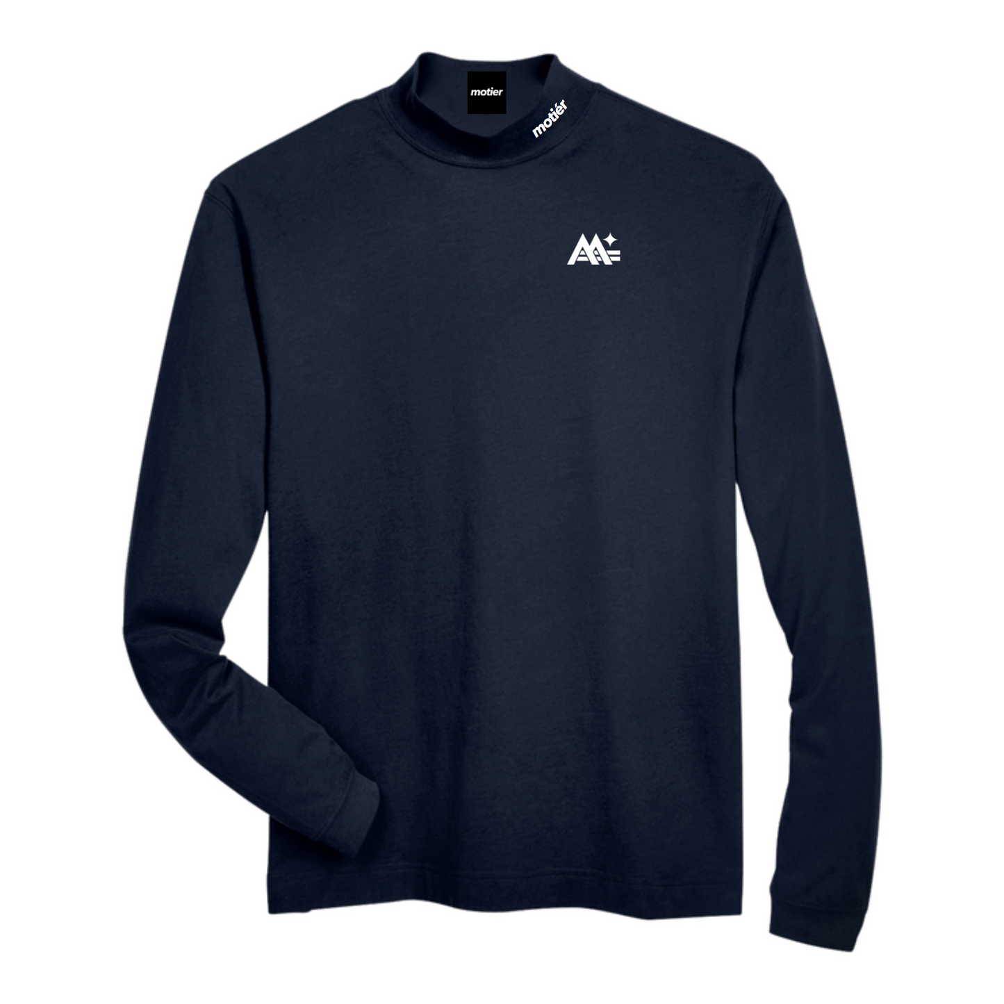 Sueded Mock Turtleneck (Navy)