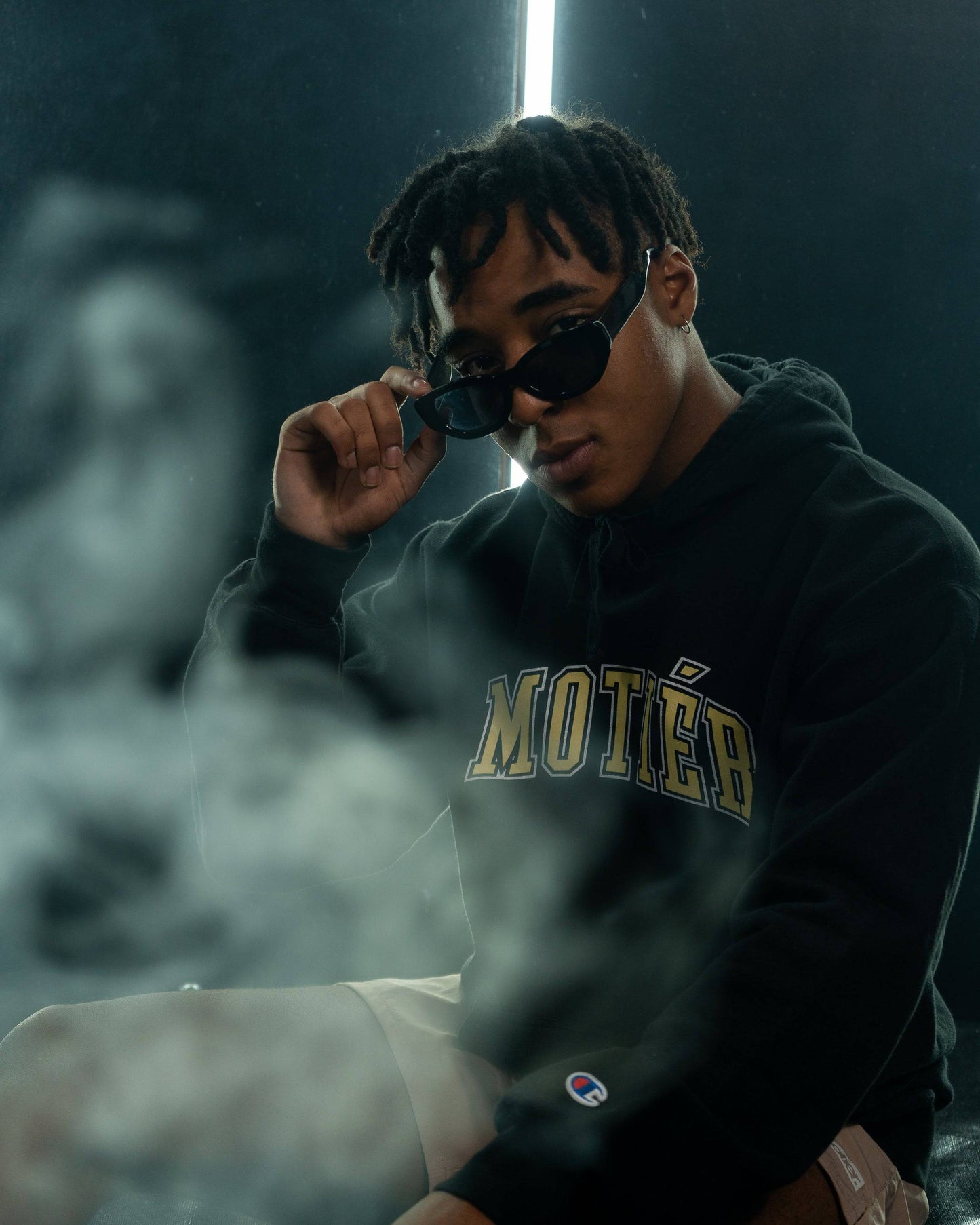 University Logo Pigment Dyed Hoodie (Black)