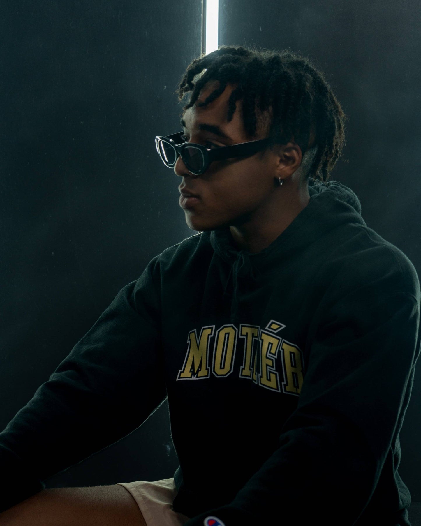 University Logo Pigment Dyed Hoodie (Black)