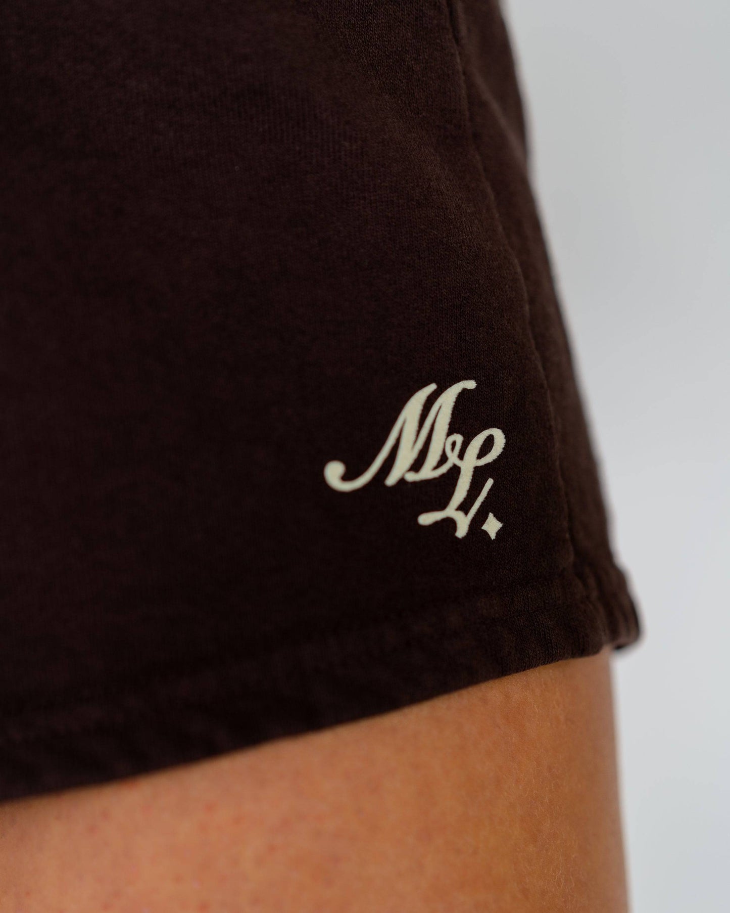 Motier Women ML Script Luxe Sweatshorts (Brown)