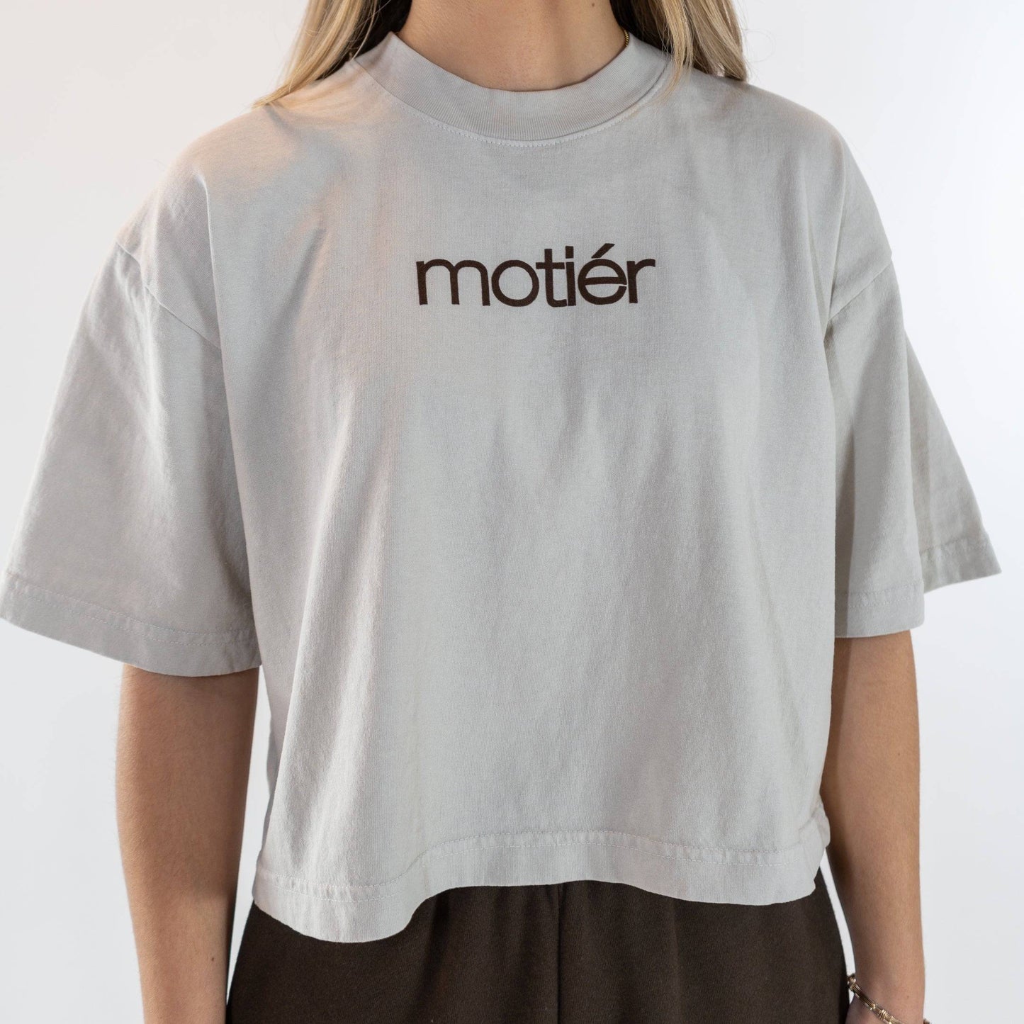 Classic Logo Luxe Crop (White Sand)