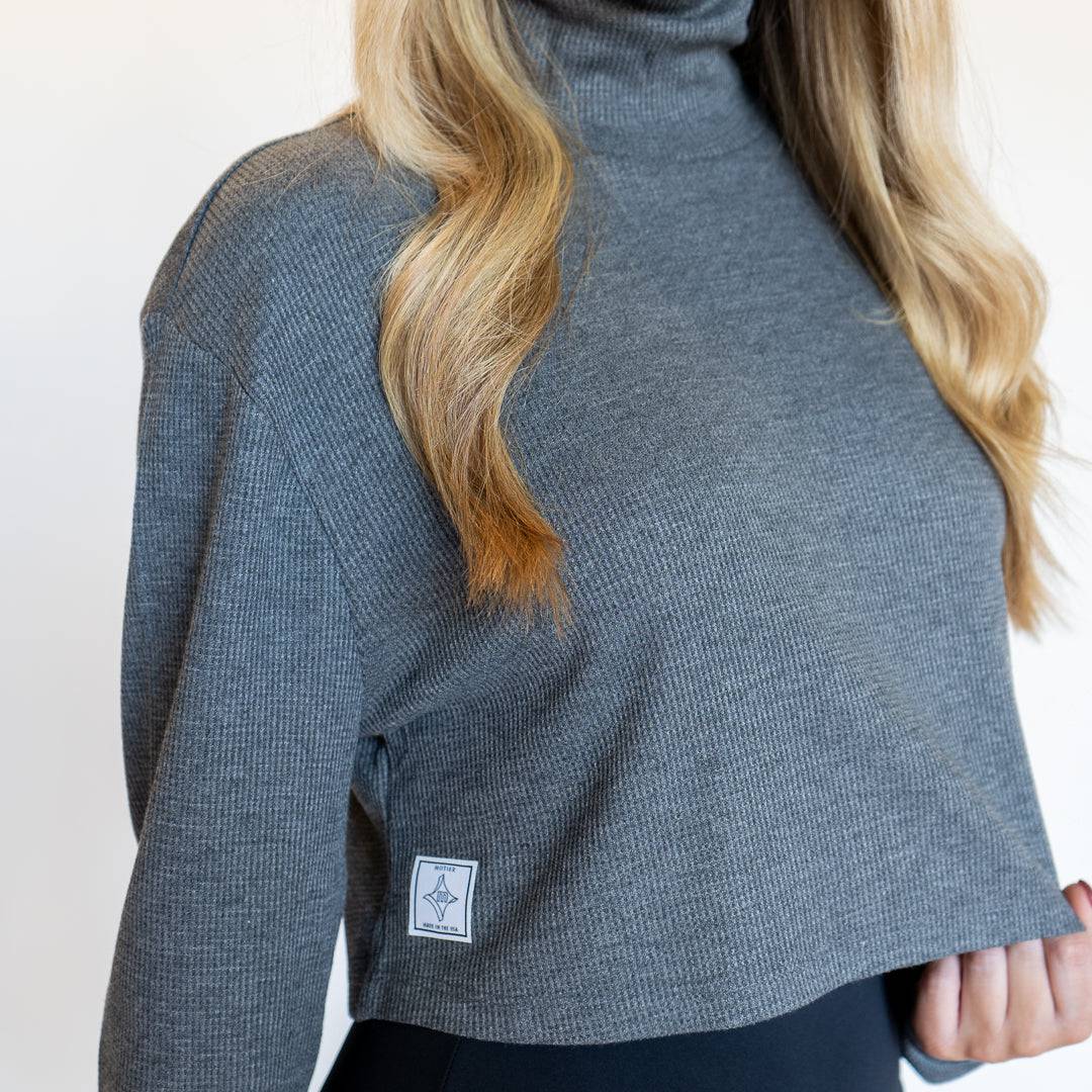 Drop Shoulder Turtleneck (Charcoal)