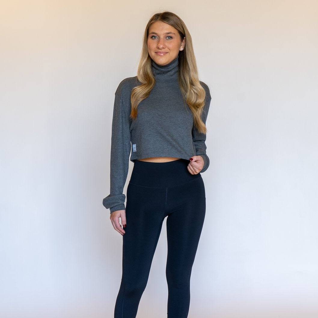 Drop Shoulder Turtleneck (Charcoal)