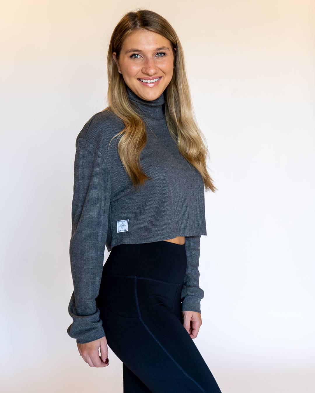 Drop Shoulder Turtleneck (Charcoal)