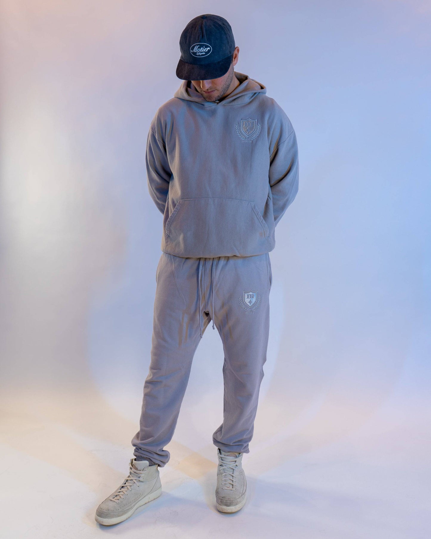 Elegant Crest Luxe Hoodie (Satellite)
