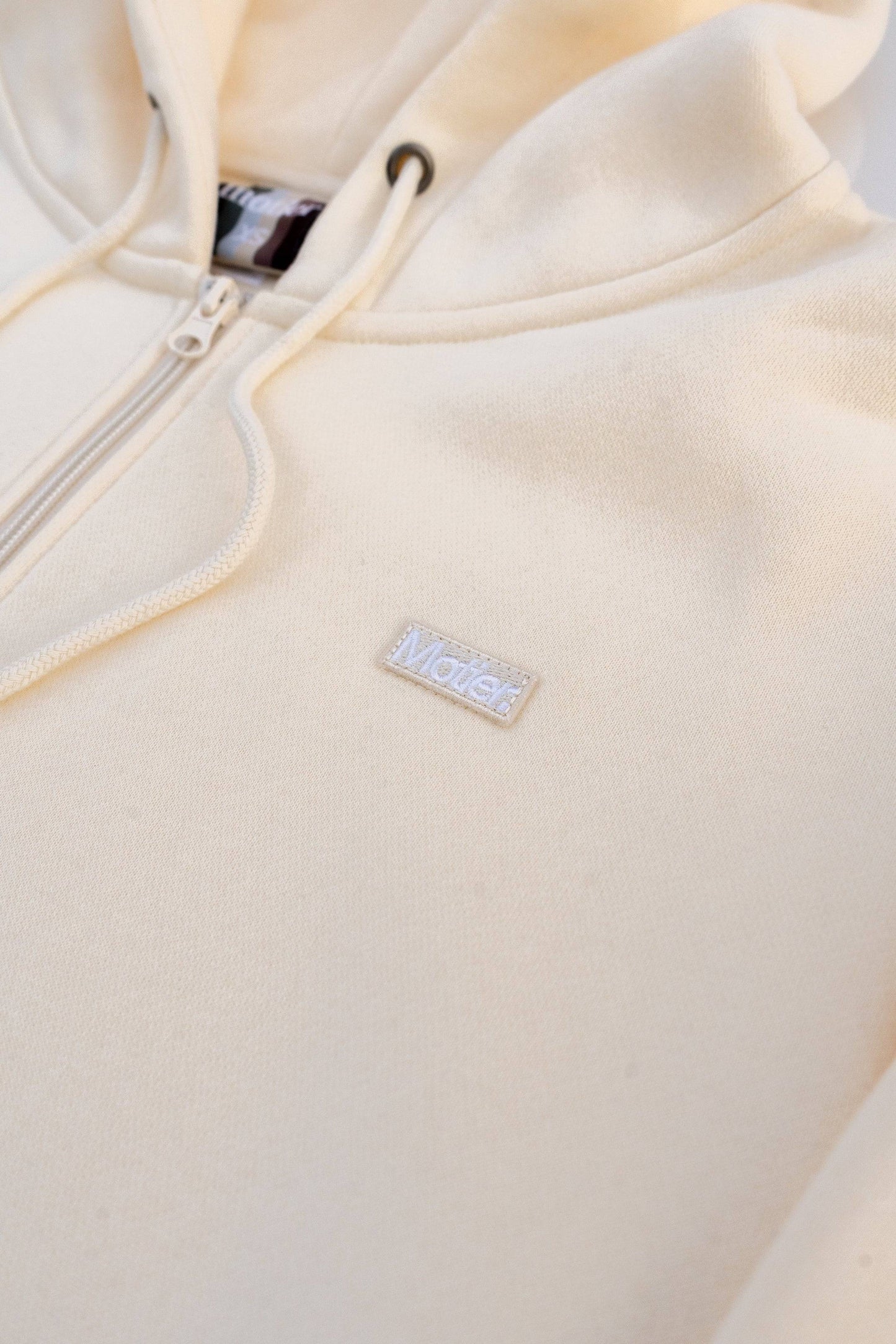 The Frances Full-Zip Hoodie (Cream) - Motier Lafayette