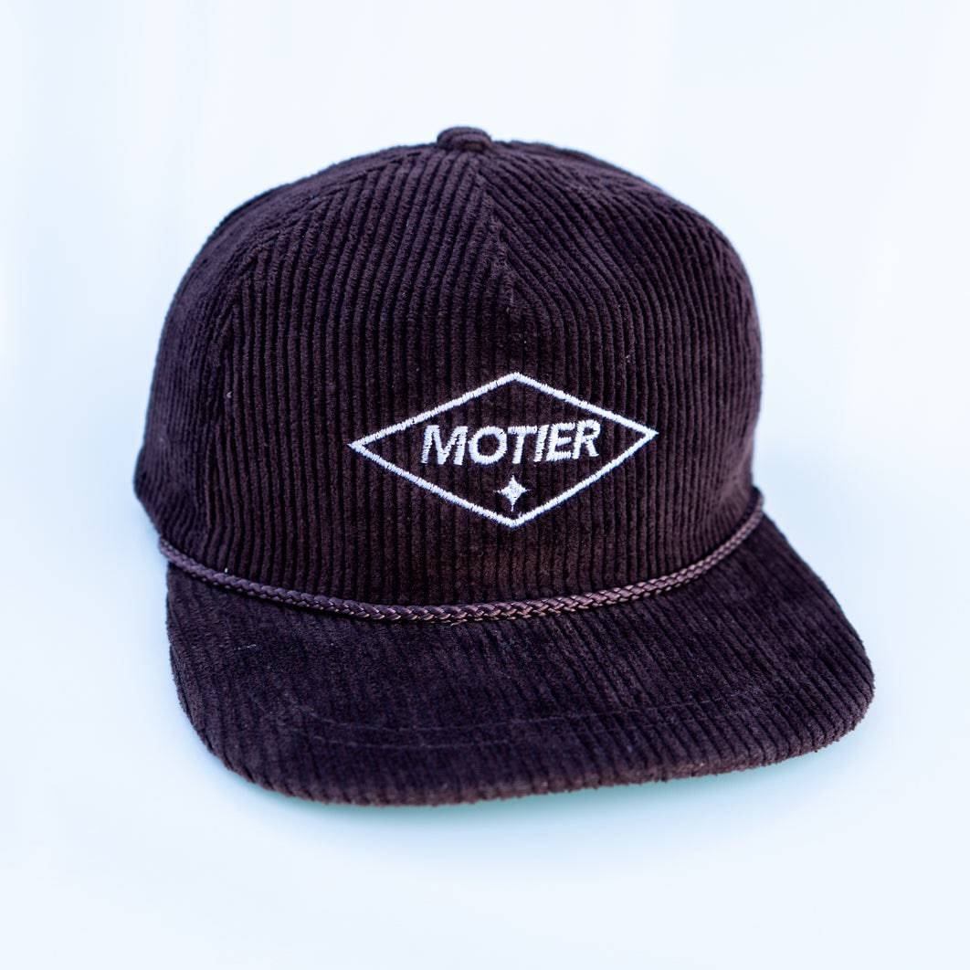 Corduroy Premium Goods Leather Strapback (Brown)