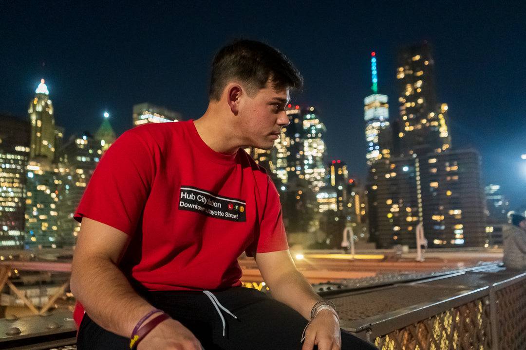 Hub City Station Luxe Tee (Lipstick Red)