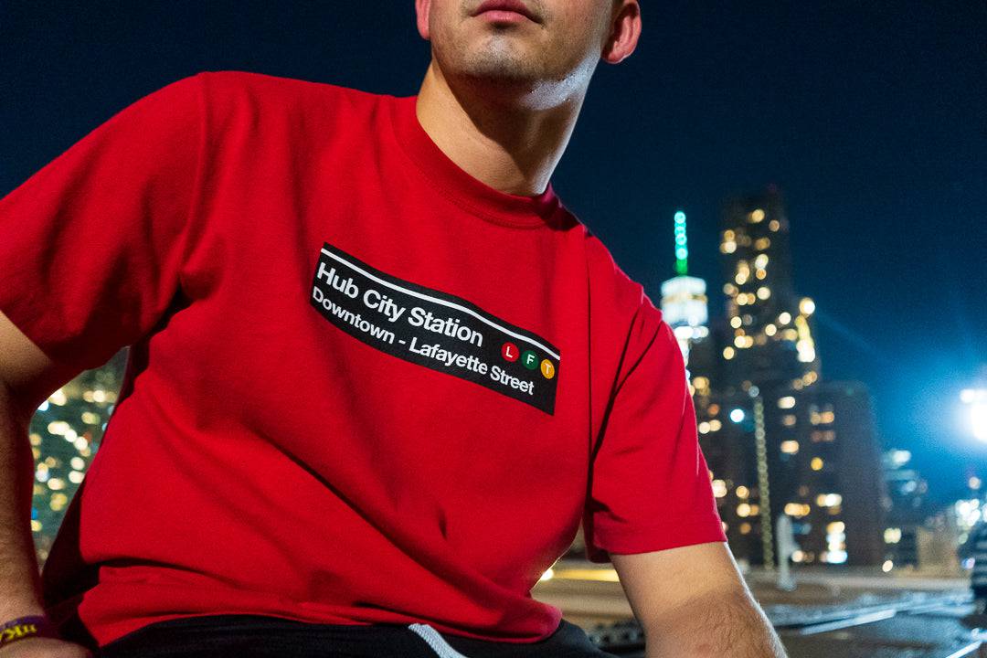 Hub City Station Luxe Tee (Lipstick Red)