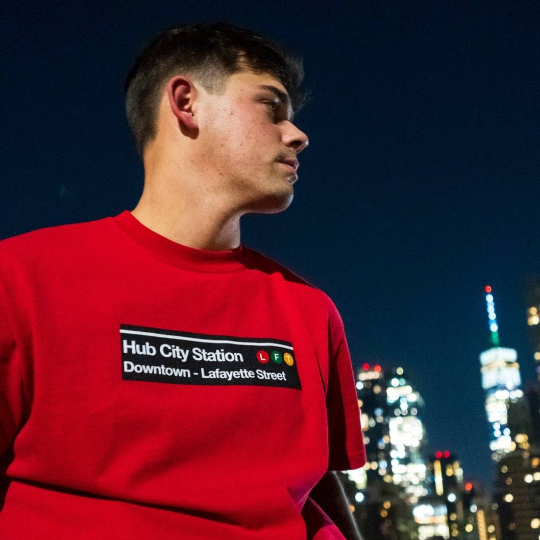 Hub City Station Luxe Tee (Lipstick Red)