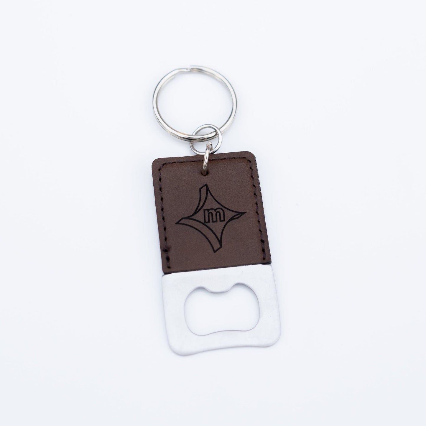 Motier Square Keychain Bottle Opener (Brown)