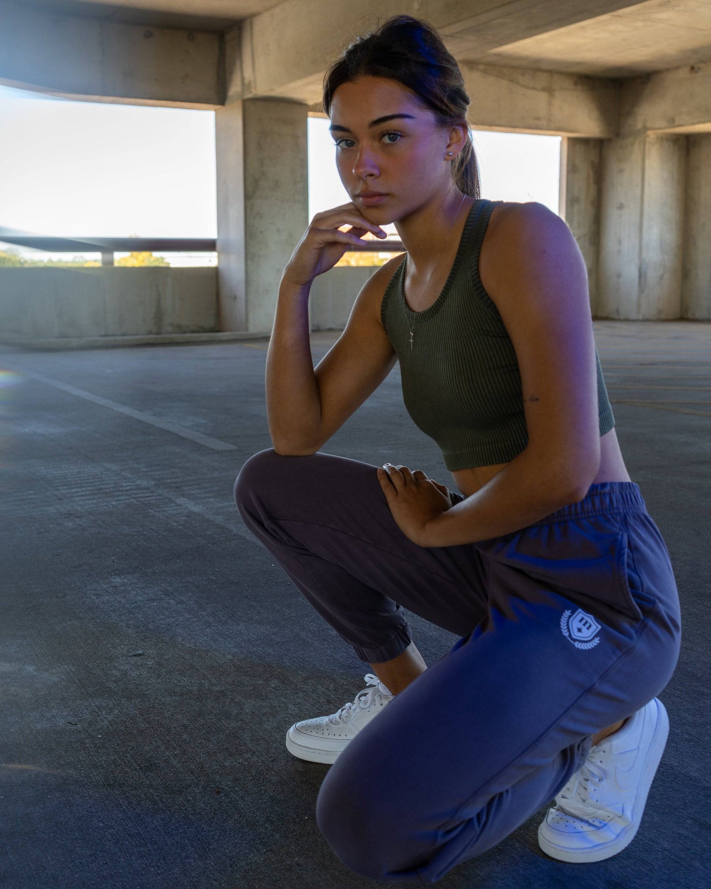 Elegant Crest Mineral Washed Sweatpants (Arcane)