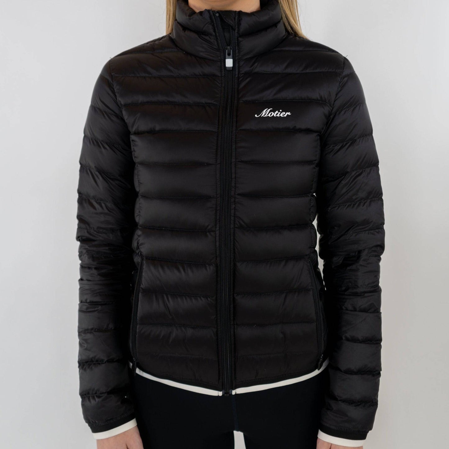 Mock-Neck Slim Puffer (Black)