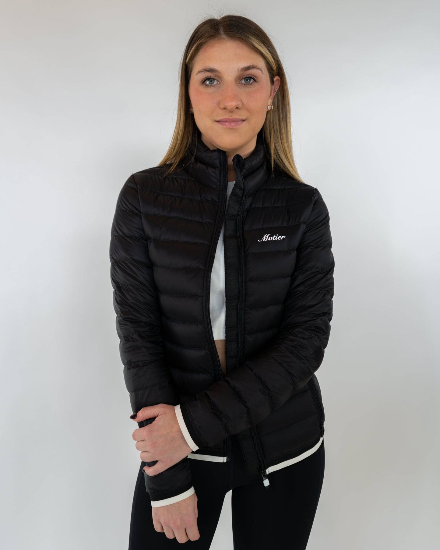 Mock-Neck Slim Puffer (Black)